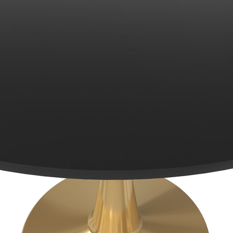 Bristol 40" Round Dining Table with MDF Wood Tabletop in Gold Steel