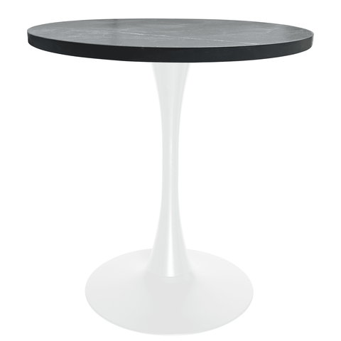 Modern 27" Round Dining Table with MDF Top and White Iron Base - Bristol Collection