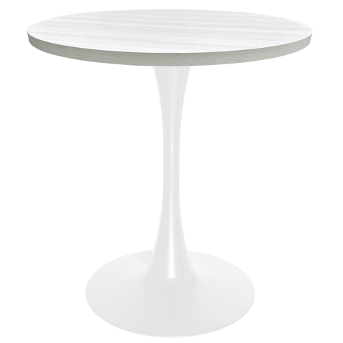 Modern 27" Round Dining Table with MDF Top and White Iron Base - Bristol Collection