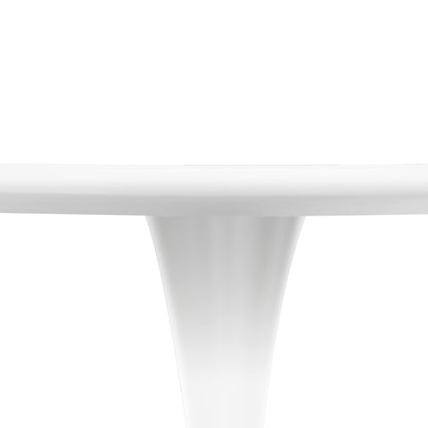 Bristol Round Dining Table with MDF/Sintered Stone/Glass Wood Tabletop in White Steel