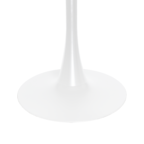 Bristol Round Dining Table with MDF/Sintered Stone/Glass Wood Tabletop in White Steel