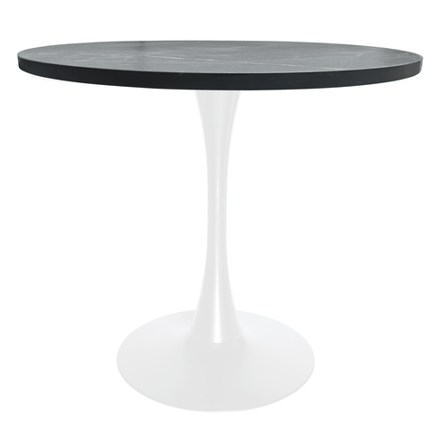 Modern 27" Round Dining Table with MDF Top and White Iron Base - Bristol Collection