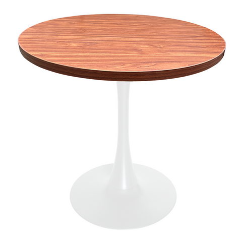 Bristol Round Dining Table with MDF/Sintered Stone/Glass Wood Tabletop in White Steel