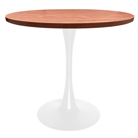 Modern 27" Round Dining Table with MDF Top and White Iron Base - Bristol Collection