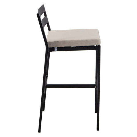 Chelsea Modern Patio Bar Chair in Powder-Coated Aluminum with Removable Cushion