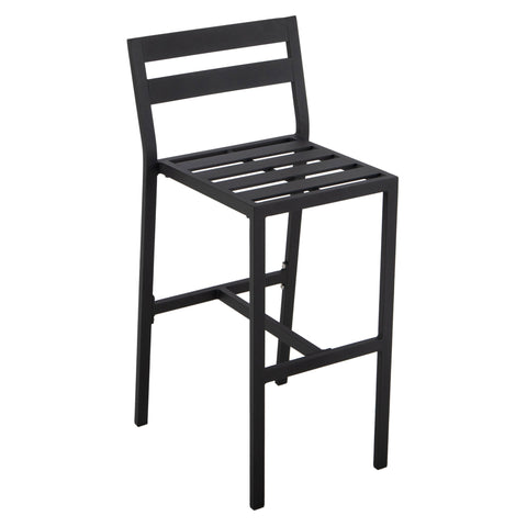 Chelsea Modern Patio Bar Chair in Powder-Coated Aluminum with Removable Cushion