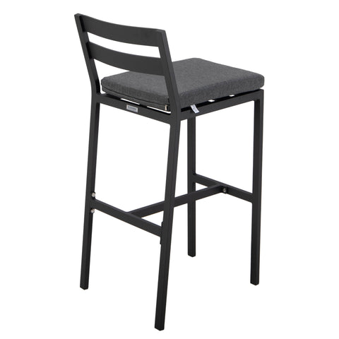 Chelsea Modern Patio Bar Chair in Powder-Coated Aluminum with Removable Cushion