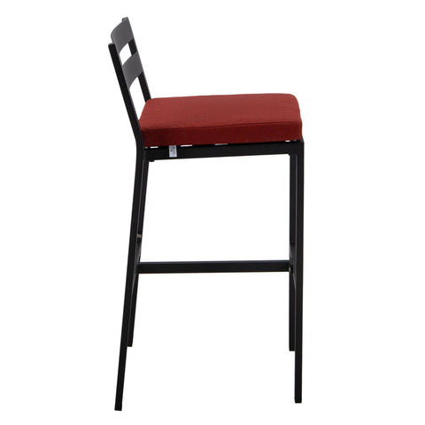 Chelsea Modern Patio Bar Chair in Powder-Coated Aluminum with Removable Cushion