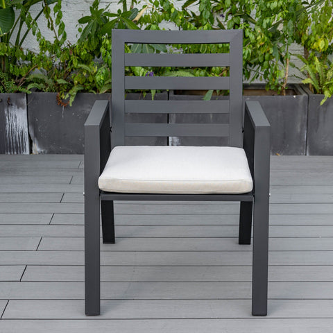 Chelsea Modern Aluminum Patio Dining Armchair with Removable Cushions