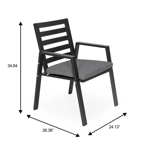 Chelsea 5-Piece Patio Dining Set with 48" Round Aluminum Dining Table and 4 Dining Armchair