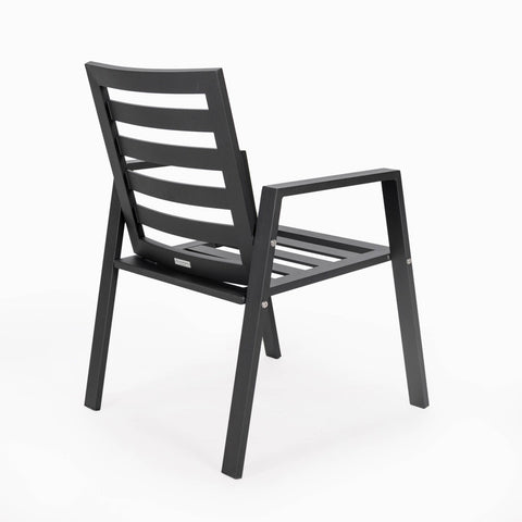 Chelsea Modern Aluminum Patio Dining Armchair with Removable Cushions