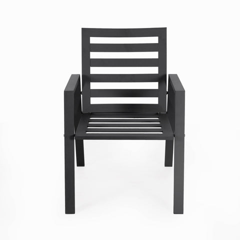 Chelsea Modern Aluminum Patio Dining Armchair with Removable Cushions