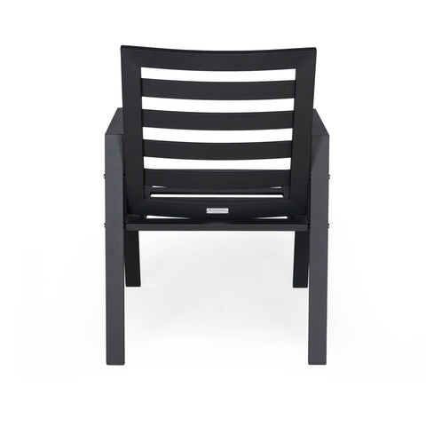 Chelsea Modern Aluminum Patio Dining Armchair with Removable Cushions