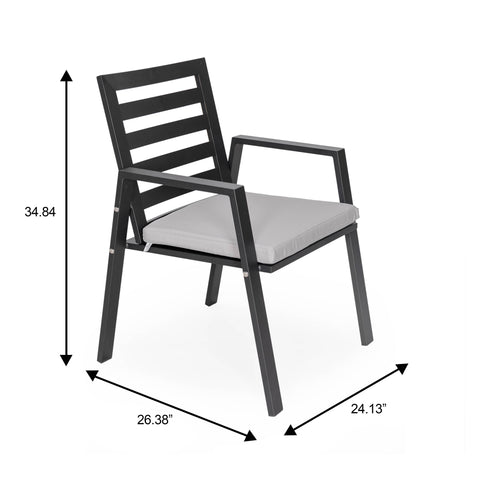 Chelsea 5-Piece Patio Dining Set with 48" Round Aluminum Dining Table and 4 Dining Armchair