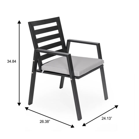 Chelsea 7-Piece Patio Dining Set 78-118" Wide Rectangular Extendable Aluminum Dining Table and 6 Dining Armchair