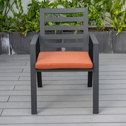 Chelsea Modern Aluminum Patio Dining Armchair with Removable Cushions