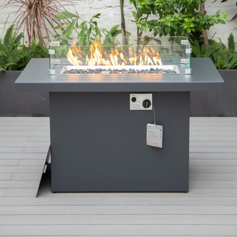 Chelsea Patio Modern Black Aluminum Propane Fire Pit Table