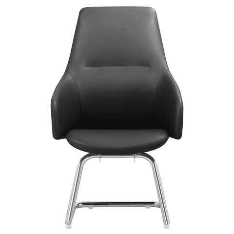 Celeste Modern Leather Conference Office Chair with Upholstered Seat and Armrest