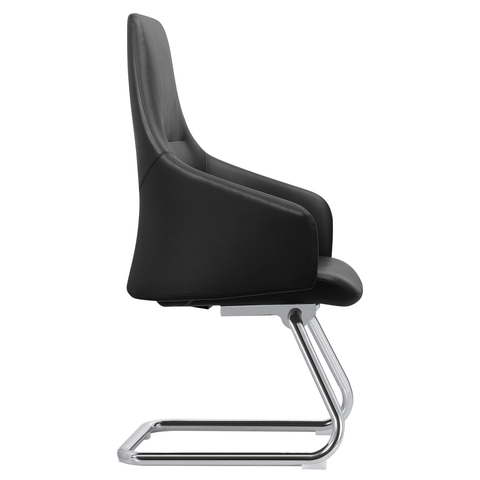 Celeste Modern Leather Conference Office Chair with Upholstered Seat and Armrest