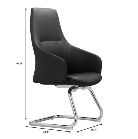 Celeste Modern Leather Conference Office Chair with Upholstered Seat and Armrest