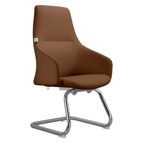 Celeste Modern Leather Conference Office Chair with Upholstered Seat and Armrest