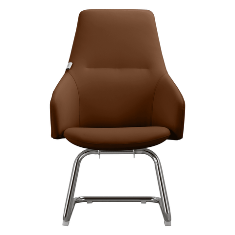 Celeste Modern Leather Conference Office Chair with Upholstered Seat and Armrest