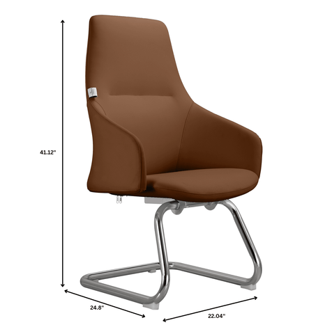 Celeste Modern Leather Conference Office Chair with Upholstered Seat and Armrest