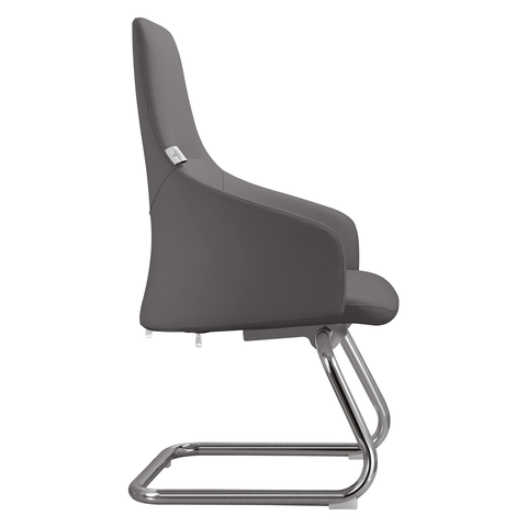 Celeste Modern Leather Conference Office Chair with Upholstered Seat and Armrest