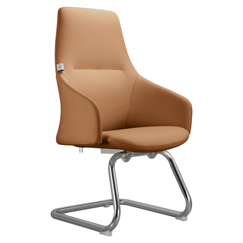 Celeste Modern Leather Conference Office Chair with Upholstered Seat and Armrest