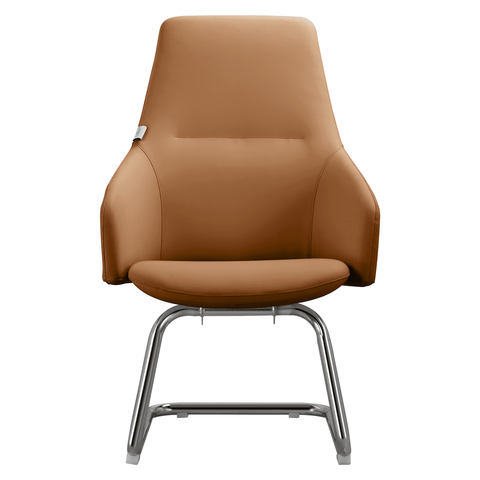 Celeste Modern Leather Conference Office Chair with Upholstered Seat and Armrest