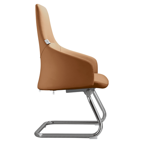 Celeste Modern Leather Conference Office Chair with Upholstered Seat and Armrest