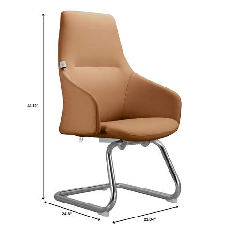 Celeste Modern Leather Conference Office Chair with Upholstered Seat and Armrest