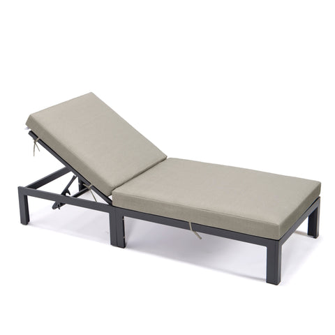 Chelsea Aluminum Outdoor Chaise Lounge Chair with Removable Cushions