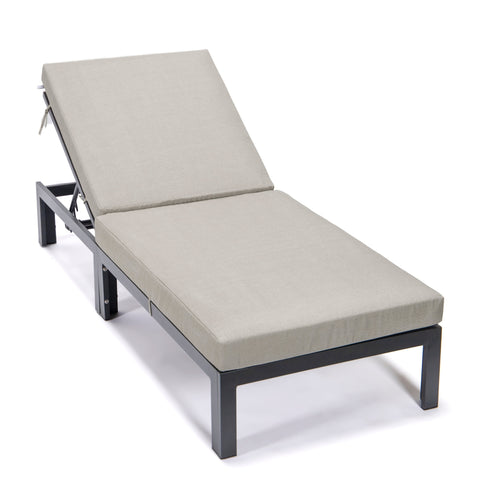 Chelsea Aluminum Outdoor Chaise Lounge Chair with Removable Cushions