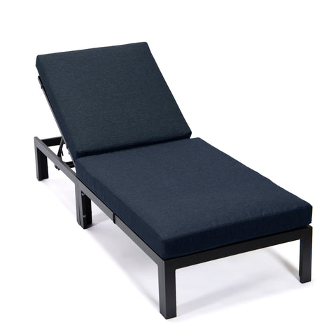 Chelsea Aluminum Outdoor Chaise Lounge Chair with Removable Cushions