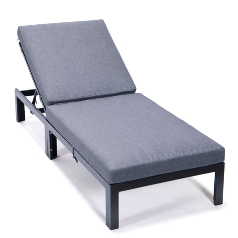 Chelsea Aluminum Outdoor Chaise Lounge Chair with Removable Cushions