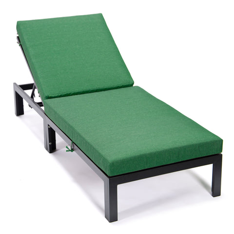 Chelsea Aluminum Outdoor Chaise Lounge Chair with Removable Cushions