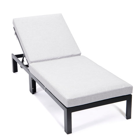 Chelsea Aluminum Outdoor Chaise Lounge Chair with Removable Cushions