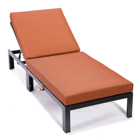 Chelsea Aluminum Outdoor Chaise Lounge Chair with Removable Cushions