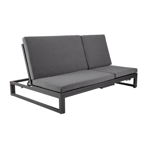 Chelsea Aluminum Outdoor 2 in 1 Convertible Sofa and Double Chaise Lounge Chair with Removable Cushions