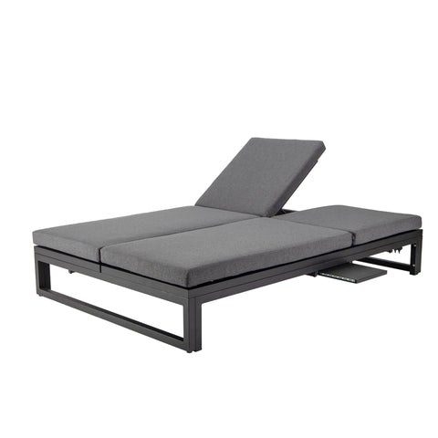 Chelsea Aluminum Outdoor 2 in 1 Convertible Sofa and Double Chaise Lounge Chair with Removable Cushions