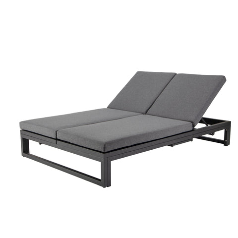 Chelsea Aluminum Outdoor 2 in 1 Convertible Sofa and Double Chaise Lounge Chair with Removable Cushions