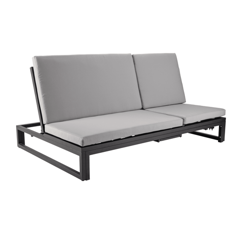 Chelsea Aluminum Outdoor 2 in 1 Convertible Sofa and Double Chaise Lounge Chair with Removable Cushions