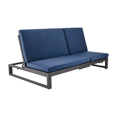 Chelsea Aluminum Outdoor 2 in 1 Convertible Sofa and Double Chaise Lounge Chair with Removable Cushions