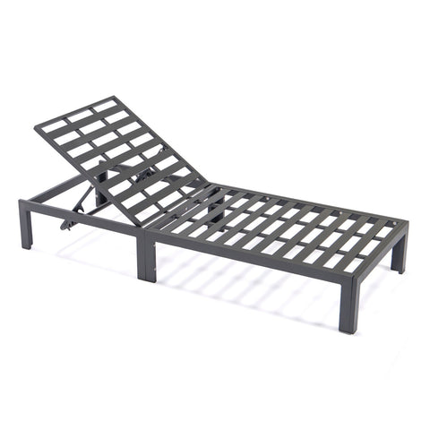 Chelsea Modern Outdoor Chaise Lounge Chair With Side Table & Cushions