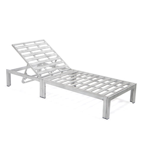 Chelsea Modern Outdoor Weathered Grey Chaise Lounge With Side Table & Cushions Set of Two