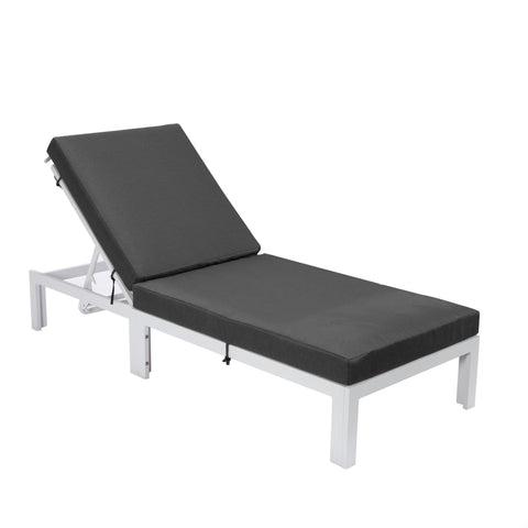 Chelsea Aluminum Outdoor Chaise Lounge Chair with Removable Cushions