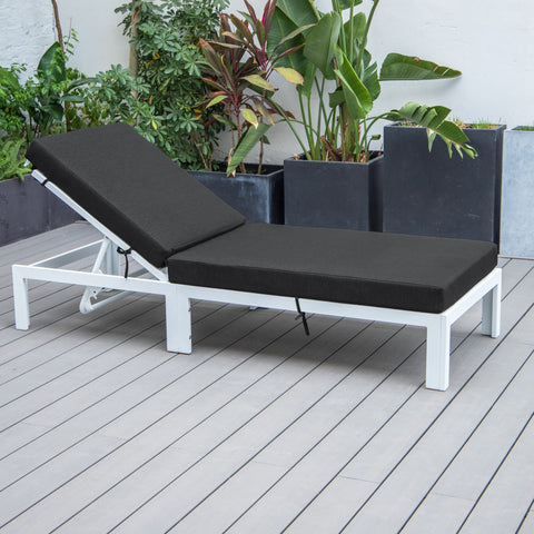 Chelsea Aluminum Outdoor Chaise Lounge Chair with Removable Cushions