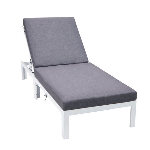 Chelsea Aluminum Outdoor Chaise Lounge Chair with Removable Cushions