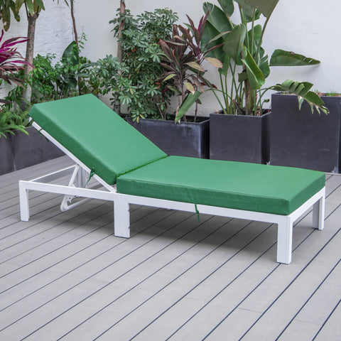 Chelsea Aluminum Outdoor Chaise Lounge Chair with Removable Cushions